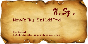 Nováky Szilárd névjegykártya