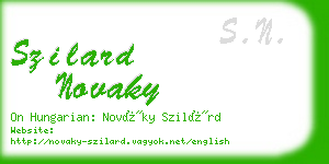 szilard novaky business card